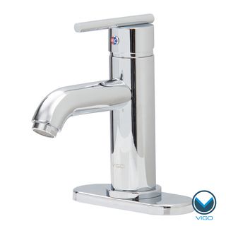 Vigo Setai Single handle Chrome Bathroom Faucet With Deck Plate