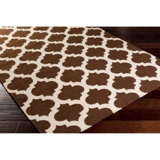 Surya Carpet, Inc Hand woven Dean Moroccan Trellis Geometric Flatweave Wool Rug (8 X 11) Brown Size 8 x 11