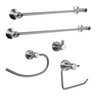 Boann Solid Stainless Steel Bathroom Accessory Set   18 And 24 Inch Towel Bars, Toilet Paper Holder, Robe Hook And Towel Ring