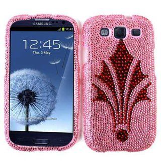 Cell Armor I747 SNAP FD246 Snap On Case for Samsung Galaxy S III I747   Retail Packaging   Full Diamond Crystal/Red Crown/Pink Cell Phones & Accessories