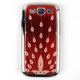 Cell Armor I747 NOV H02 A Hybrid Novelty Case for Samsung Galaxy S III I747   Retail Packaging   Red with Peacock Design Cell Phones & Accessories