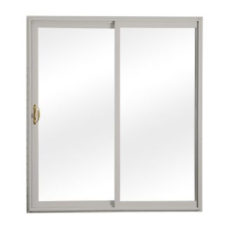 ReliaBilt 300 Series 58.75 in Clear Glass Vinyl Sliding Patio Door with Screen