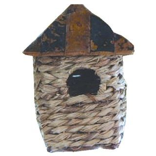 Tierra Garden N748 4 Inch Square Seagrass High Bird Hut, Brown (Discontinued by Manufacturer)  Bird Houses  Patio, Lawn & Garden