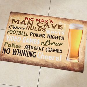 Personalized Doormat   Man Cave Rules