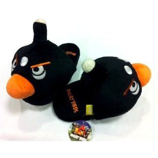 Black Angry Bird Plush Slipper 7.5" (Kids Size) Toys & Games