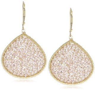 Dana Kellin Vintage Rose Crystal Mosaic Drop Earrings Jewelry