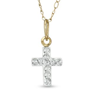 Childs Swarovski® Crystal Cross Pendant in 14K Gold   13   Zales