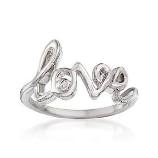 Diamond "Love" Ring With in Sterling Silver. Size 6 Jewelry Products Jewelry