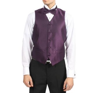 Ferrecci Ferrecci Mens Dark Royal Purple 4 piece Vest Set Purple Size XS