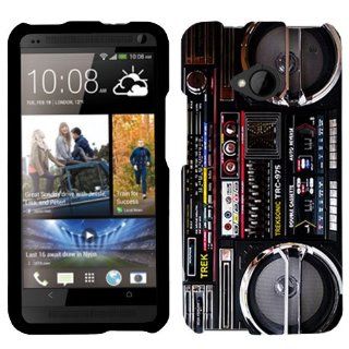 HTC ONE Retro Black Ghetto Blaster Boombox Cover Cell Phones & Accessories