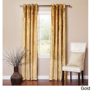 Best Home Fashion Velvet Grommet Top Curtain Panel Pair Gold Size 52 x 84