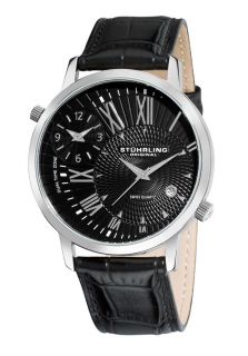 Stuhrling Original 343.33151  Watches,Mens Polaris Black Dial Black Leather, Casual Stuhrling Original Quartz Watches