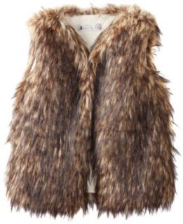 Curio+Kind Girls 7 16 Faux Fur Vest, Wolf, 14 Clothing