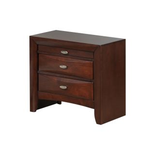 Global Furniture Usa Linda Merlot Nightstand Brown Size 3 drawer