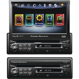 POWER ACOUSTIK PD 740NB 7" INTEQ SINGLE DIN MOTORIZED FLIP UP MULTIMEDIA RECEIVER WITH BLUETOOTH(R) & IPOD(R) CONTROL POWPD740NB 