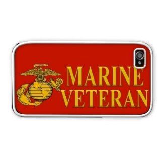 US Marines Veteran Marine Corp Apple iPhone 5 Hard Back Case Cover Skin White Cell Phones & Accessories