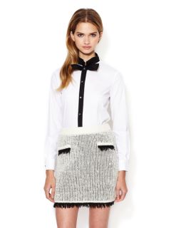 Cotton Tuxedo Bow Blouse by Love Moschino