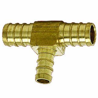 Watts PEX LFP 742 Tee 3/4 Inch x 3/4 Inch x 1/2 Inch Barb Low Lead, Brass   Pipe Fittings  