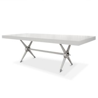 Jonathan Adler Ventana Dining Table 8023 / 8024 Color White with Polished Ni