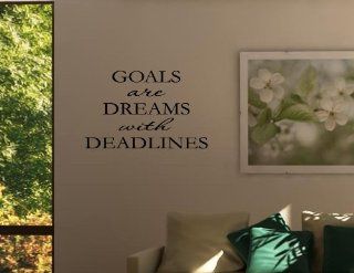 GOALS ARE DREAMS WITH DEADLINES Vinyl wall quotes inspirational sayings home  Home Decor Products
