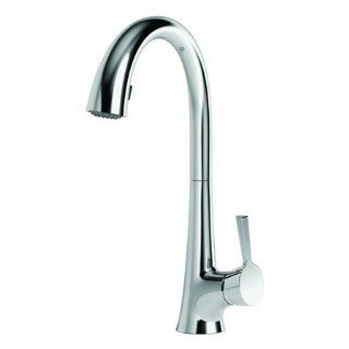 Newport Brass 2500 5103/15 Vespera Single Handle Kitchen Faucet with Large Pull down Spray Head, Polished Nickel   Touch On Kitchen Sink Faucets  