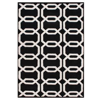 Handmade Alliyah Floridly Black New Zealand Blend Wool Rug (9 X 12)