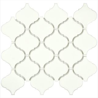 Somertile 9.75x10.75 inch Victorian Morocco Matte White Porcelain Mosaic Tile (pack Of 10)