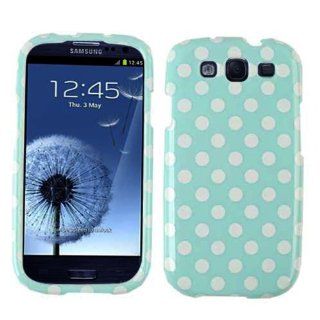 Cell Armor I747 SNAP TP1646 Snap On Case for Samsung Galaxy S III I747   Retail Packaging   White Dots/Light Blue Cell Phones & Accessories
