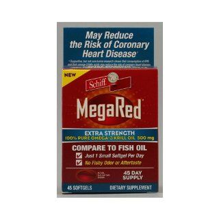 Schiff MegaRed Extra Strength Omega 3   500 mg   45 Softgels Health & Personal Care