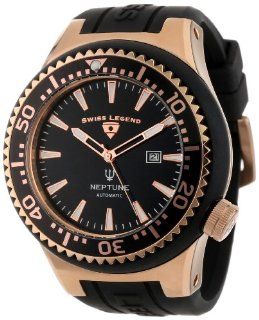 Swiss Legend Men's 11818A RG 01 RA W Neptune Automatic Black Dial Black Silicone Watch at  Men's Watch store.
