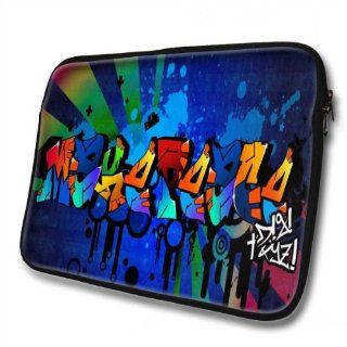 "Graffiti Names" designed for Makepeace, Designer 15''  39x32cm, Black Waterproof Neoprene Zipped Laptop Sleeve / Case / Pouch. Cell Phones & Accessories