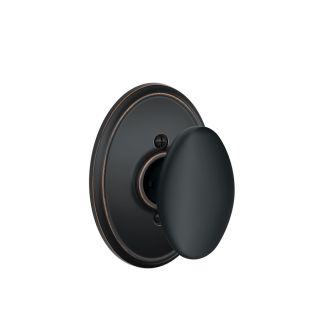 Schlage 1 3/8 in to 1 3/4 in Aged Bronze Decorative Single Cylinder Knob Door Handleset Interior Pack