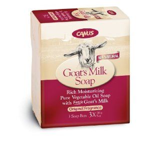 Canus Goat's Milk Rich Moisturizing Pure Vegetable Oil Soap, 5 oz Bars, 3 Count Boxes (Pack of 4)  Bath Soaps  Beauty