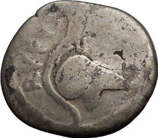 Roman Republic Mn. Cordius Rufus 46BC Corinthian Helmet Owl Shield Silver Coin 