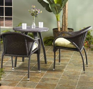 Hudson Outdoor Sunbrella Resin Wicker Furniture Dining Bistro 3PC Set [2 Chairs, 1 Table]  Outdoor And Patio Furniture Sets  Patio, Lawn & Garden