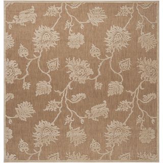 Meticulously Woven Jesse Transitional Floral Indoor/ Outdoor Area Rug (76 X 76)