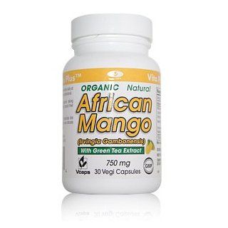 Organic African Mango with Green Tea Extract By Vita Plus, 750 mg, 30 Vegi Capsules Health & Personal Care