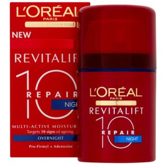 LOreal Paris Dermo Expertise Revitalift Repair 10 Multi Active Night Moisturiser (50ml)      Health & Beauty