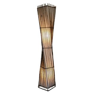 House of Asia Imports 59 in Dark Brown Craftsman/Mission Indoor Floor Lamp with Fabric Shade