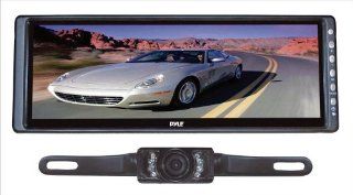 PYLE PLCM103 10.2'' Rearview Mirror Monitor w/ License Plate Mount Night Vision Camera  Vehicle Backup Cameras 