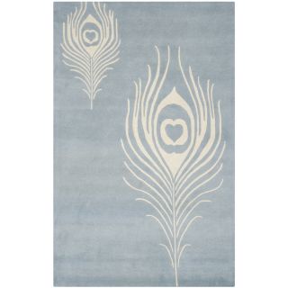 Safavieh Handmade Soho Light Blue/ Ivory New Zealand Wool/ Viscose Rug (5 X 8)