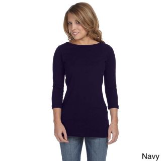 Bella Bella Womens Gwen Half Sleeve Boatneck T shirt Navy Size XXL (18)