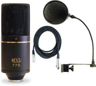 MXL by Marshall Electronics MXL 770 Condenser Microphone w/Pop Filter and 20' XLR Cable Musical Instruments