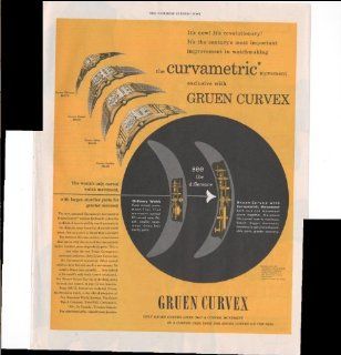 Gruen Curvex Curved Movement In A Curved Case Watches Jewelry 1948 Vintage Antique Advertisement  Prints  