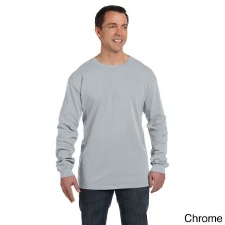 Authentic Pigment Mens Pre shrunk Cotton Ringspun Long Sleeve T shirt Grey Size XXL