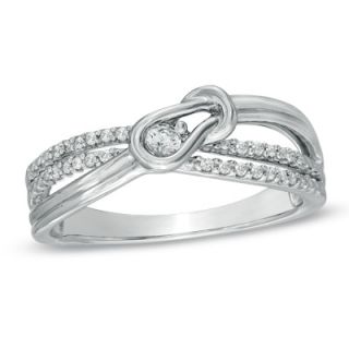 CT. T.W. Everlon™ Diamond Knot Promise Ring in Sterling Silver