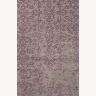 Hand Tufted Abstract Pattern Grey/white Wool Rug (8x10)