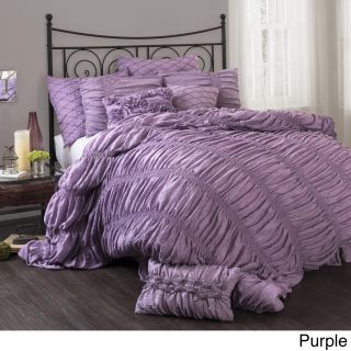 Lush Decor Lush Decor Madelynn 3 piece Comforter Set Purple Size King