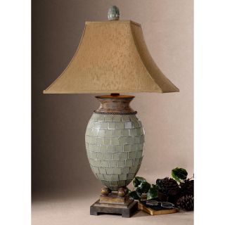 Kayson Laurel Green Tiled Table Lamp