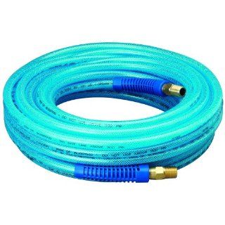 Amflo 12 50E Blue 300 PSI Polyurethane Air Hose 1/4" x 50' With 1/4" MNPT Swivel Ends And Bend Restrictor Fittings Air Tool Hoses